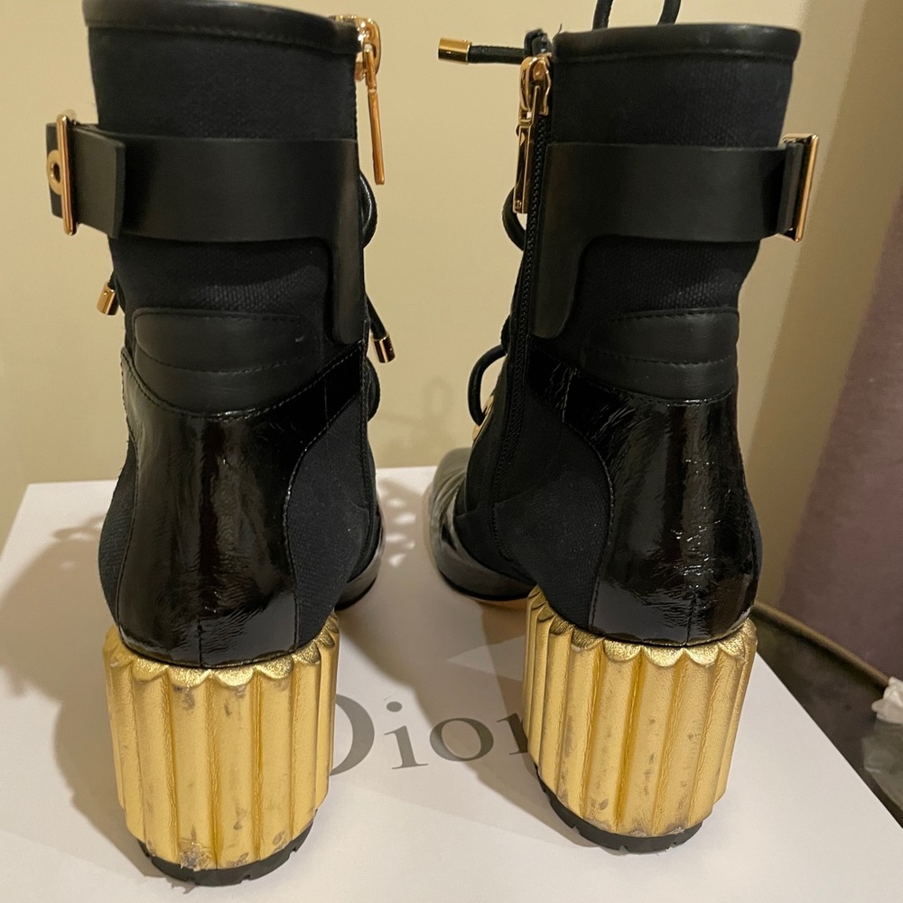Dior Black Crinkled Boots - Picture 6 of 15